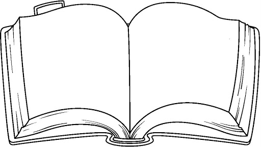Open Book Outline Clipart - Free Clipart Images
