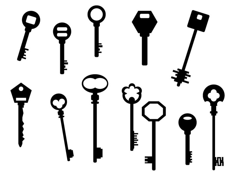 Antique keys silhouette Vector | Free Download