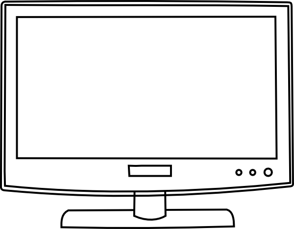 Clip Art Black and White Television – Clipart Free Download