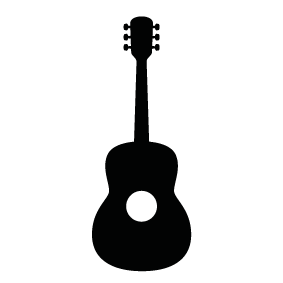 Acoustic Guitar Silhouette | Silhouette of Acoustic Guitar