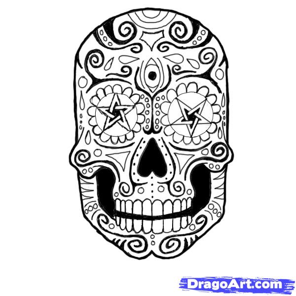 How to Draw a Sugar Skull, Step by Step, Skulls, Pop Culture, FREE ...