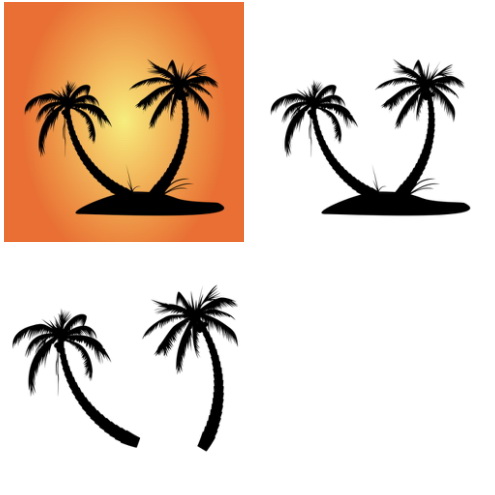 Palmtree Island Silhouette Vector | DragonArtz Designs