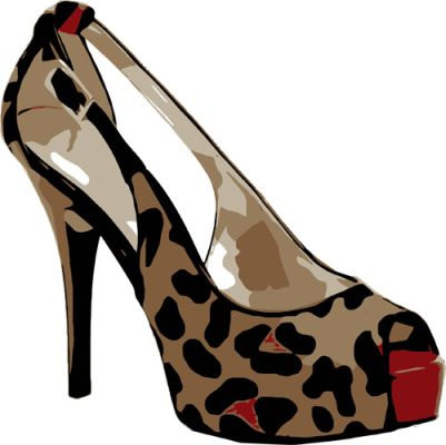 leopard high heel womans shoe clip art by VellasCollageSheets