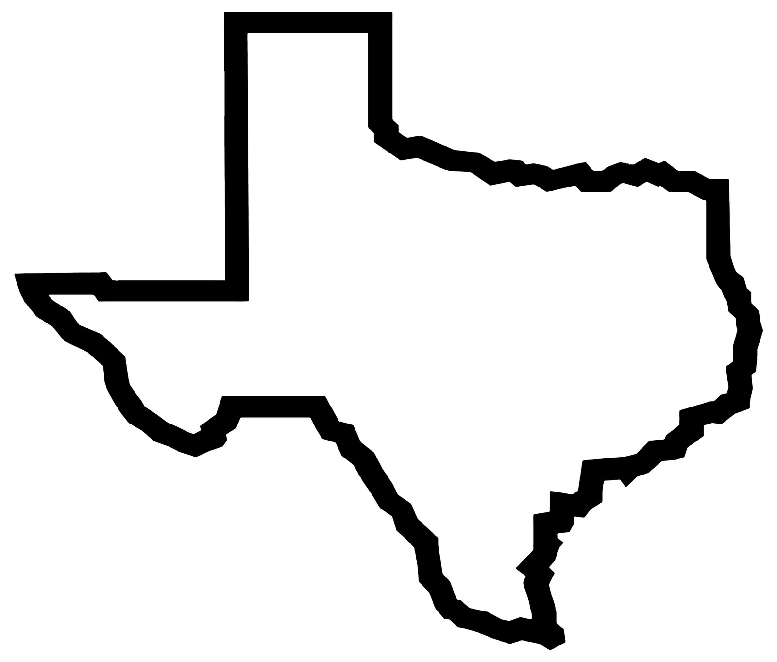 Texas map outline clipart