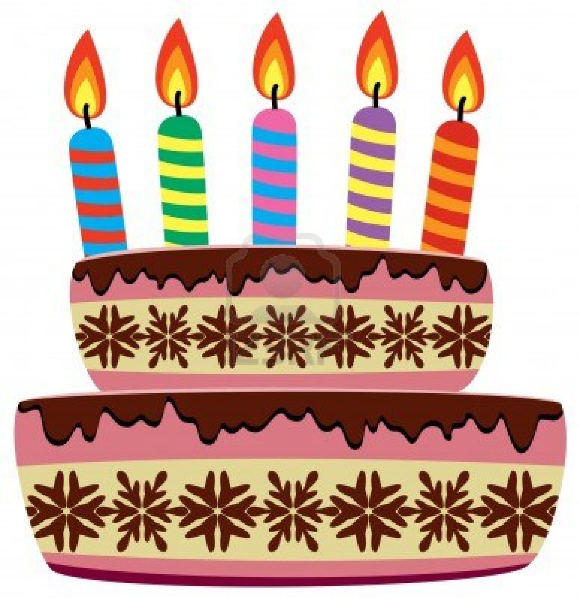Happy birthday cake with candles clipart