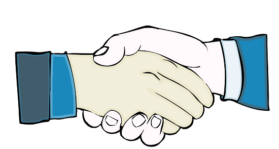 Cartoon Of African Handshake Clip Art, Vector Images ...