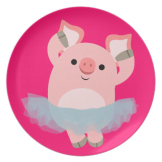 Cartoon Pig Plates | Zazzle