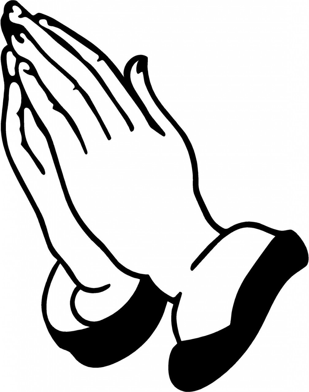 Outline of praying hands clipart