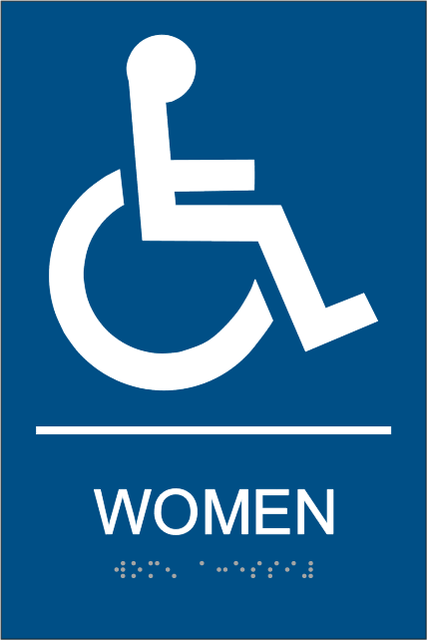 Handicap Accessible Womens ADA Restroom Signs with Braille - 6x9 ...