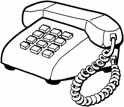 Black and white telephone clipart