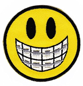 Amazon.com: Smiley Face Teeth Braces Sew-on Iron-on Patches for ...