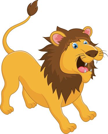 Cartoon Of The Male Lion Roaring Clip Art, Vector Images ...