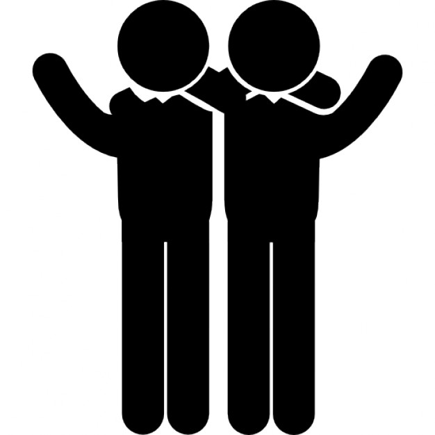 Two people hug silhouette clipart