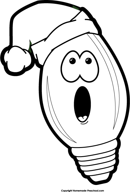 Christmas Bulb Black And White Clipart