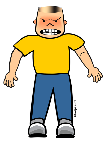 Original Free Christian Clip Art: Angry Young Male Bully