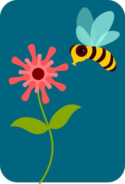 Cartoon Bee And Flower Clip Art - vector clip art ...