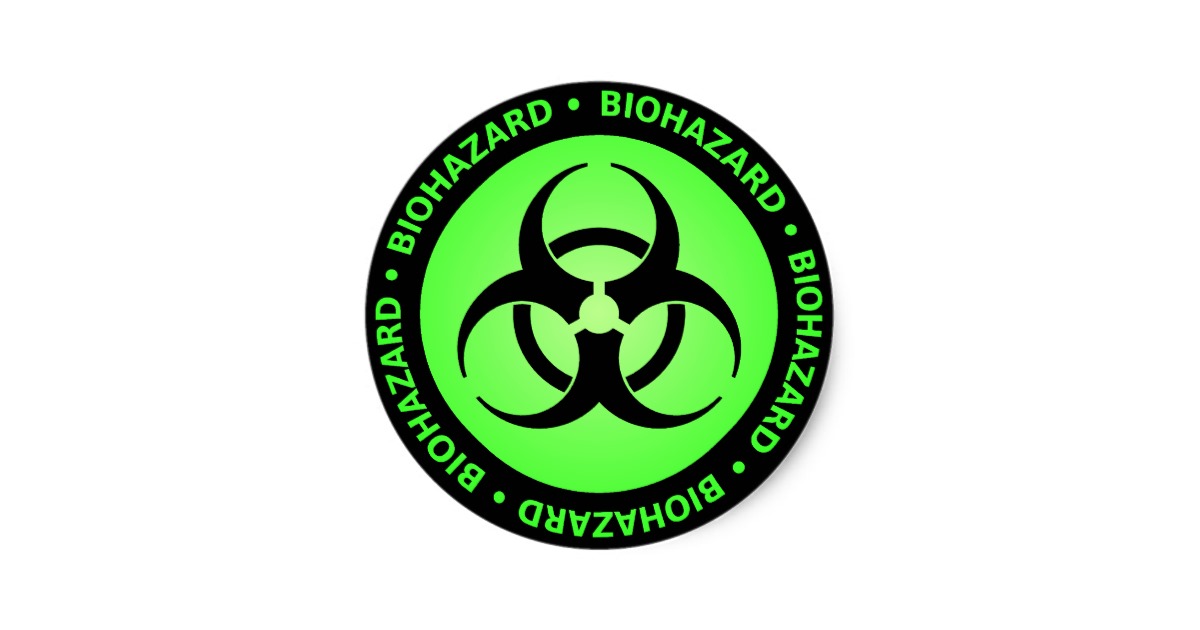 Green Biohazard Symbol Sticker | Zazzle