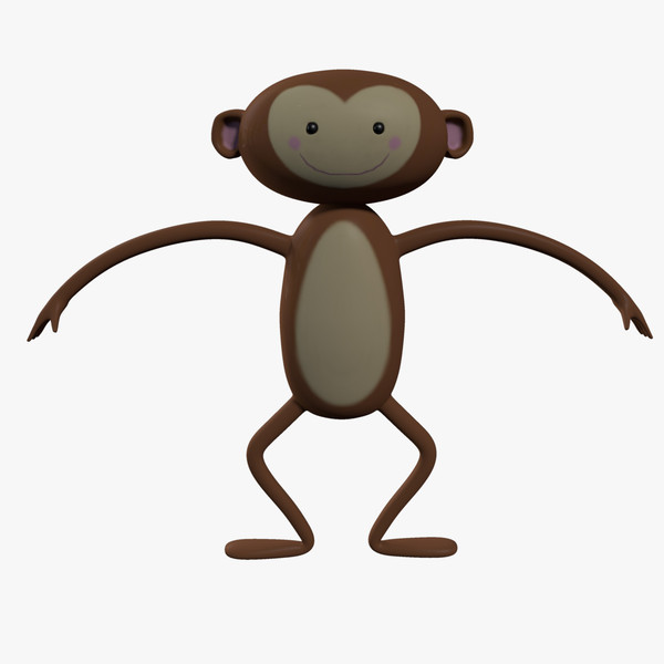cartoon monkey character rigged 3d model