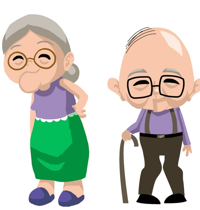 Old man old woman clipart