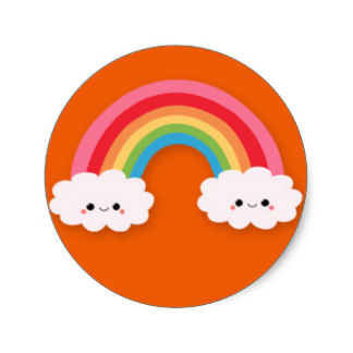 Kawaii Clouds And Rainbow Stickers | Zazzle