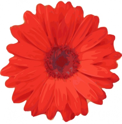Red Flower Pedals clip art vector, free vectors