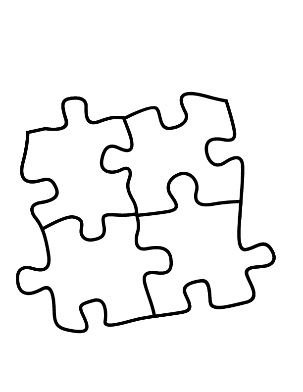 eps 4 puzzle pieces printable coloring in pages for kids - number ...