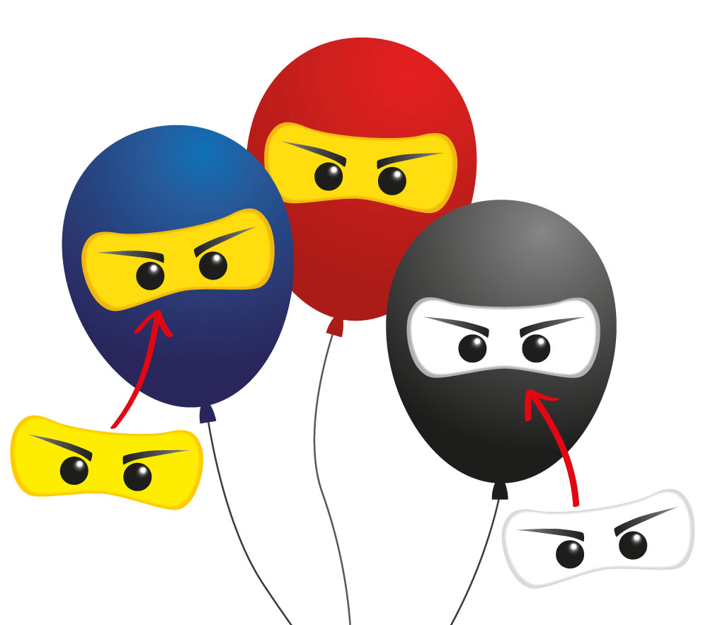 Printable Ninja Eyes for Ninjago Lego Boys Birthday Party Balloon