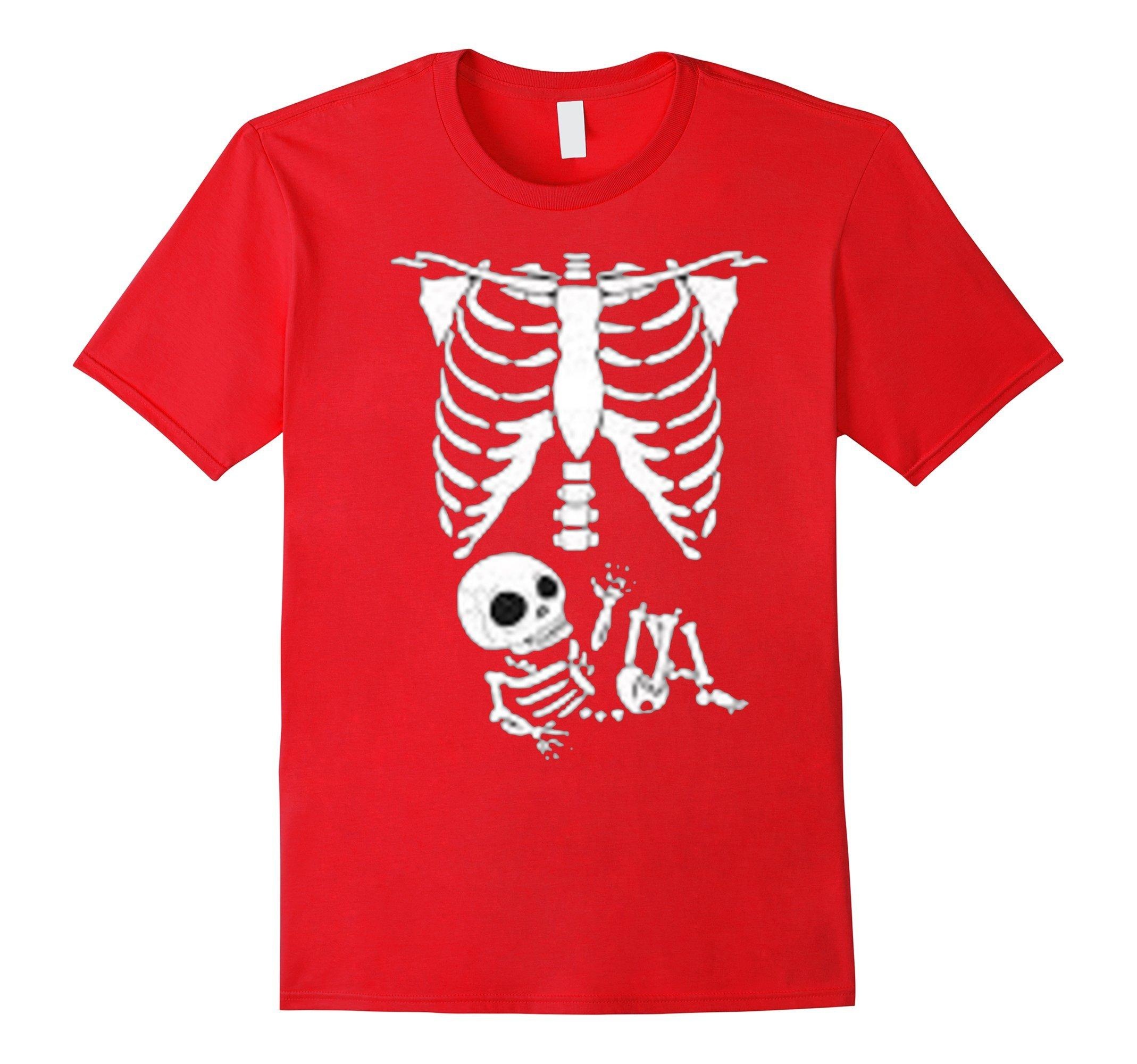 Men's Maternity White Skeleton Rib Cage Halloween T-Shirt Funny XL ...