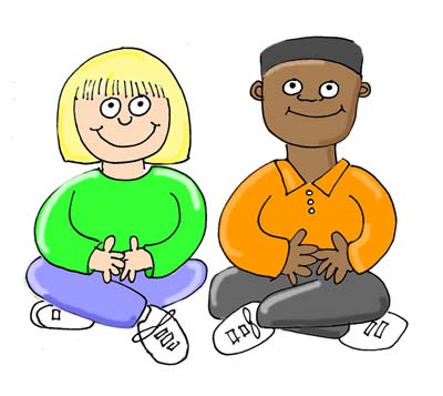 Student sitting quietly clipart