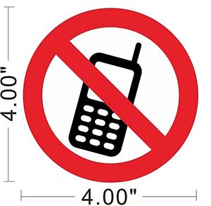 No Cell Phone No Mobile Phone Decal Vinyl Sticker Warning Safety ...