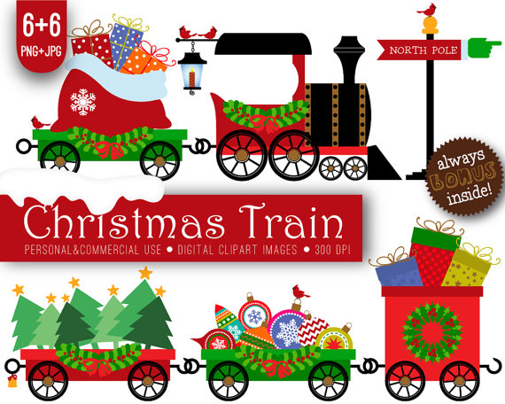 Free christmas train clipart
