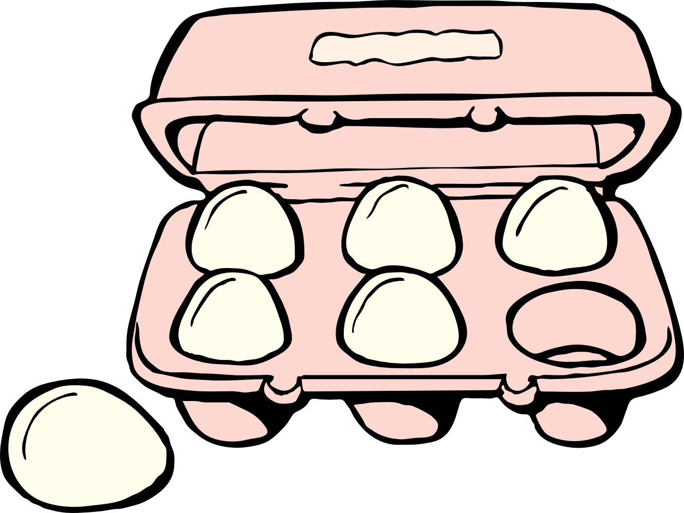 Egg carton clipart black and white