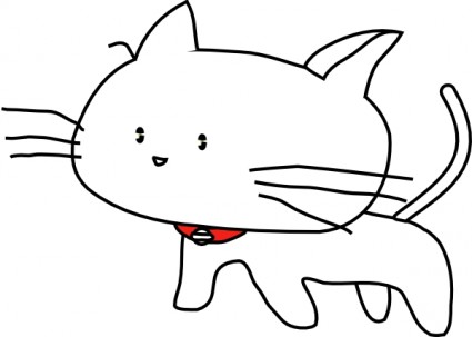 White Cartoon Cat clip art Vector clip art - Free vector for free ...