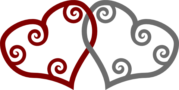 Red Silver Maori Hearts Interlinked clip art Free Vector