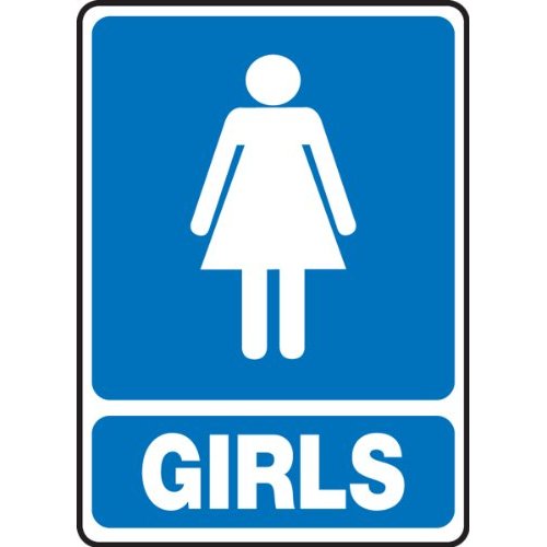 RESTROOM SIGNS GIRLS (W/GRAPHIC) 14" x 10" Dura-Plastic Sign - Amazon.