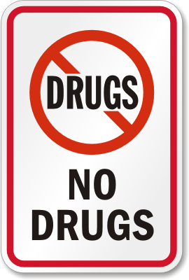 Drug FREE Area Signs - No Alcohol Signs