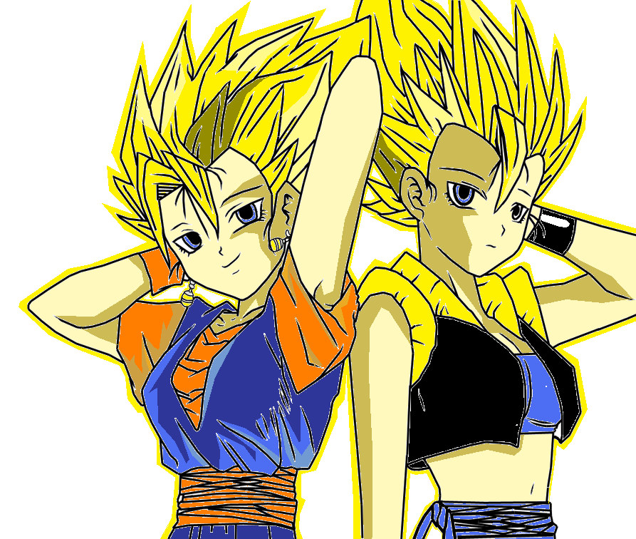 Vegeth and Gogeta Female - Dragon Ball All Fusion Fan Art. 