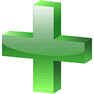 Green Cross 3D Icon. Medical Icons for Vista