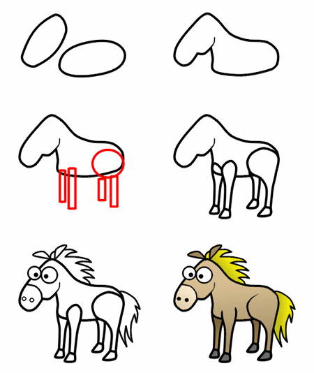 Drawing a cartoon horse