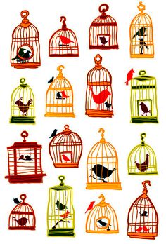 Birds house illustrations
