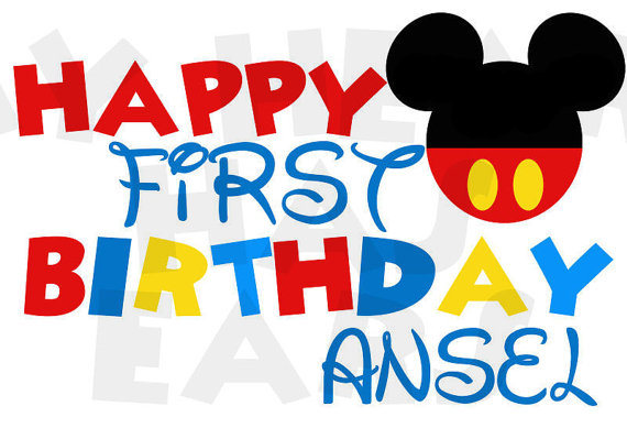 Printable diy digital Happy Birthday Mickey by MyHeartHasEars