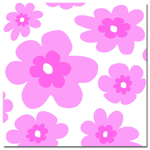 Pink Cartoon Flowers (square) - The Canvas Art Factory