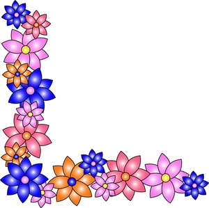 Floral Border Clipart Image - Colorful Floral Page Border