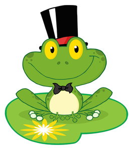 Frog Clipart Image - clip art illustration of a happy frog wearing ...