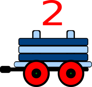 Toot Toot Train Carriage With 2 In Blue clip art - vector clip art ...