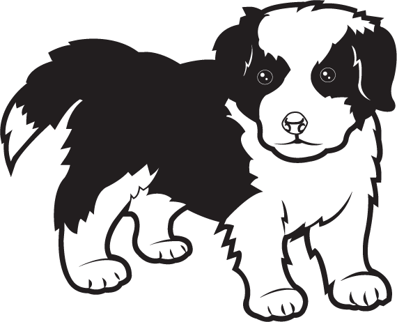 Free Clip-Art: Animals » Pets » Border collie Puppy