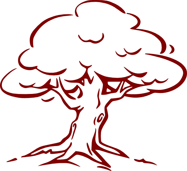 Burgundy Oak Tree clip art - vector clip art online, royalty free ...
