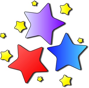 Stars Clipart Image - Brightly Colored Cartoon Stars