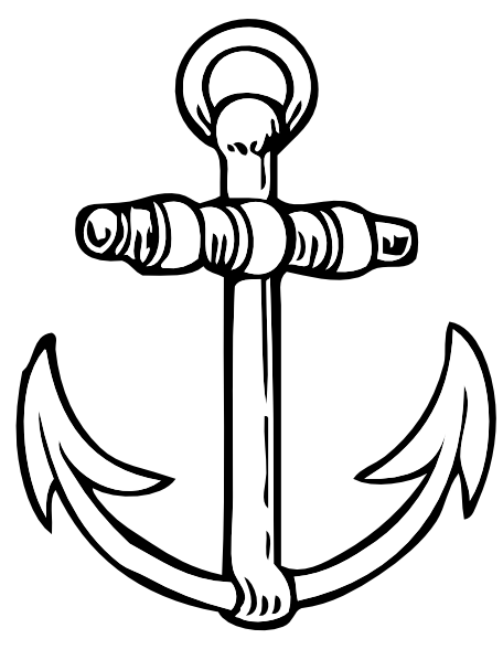 Ship Anchor SVG Downloads - Black & White - Download vector clip ...