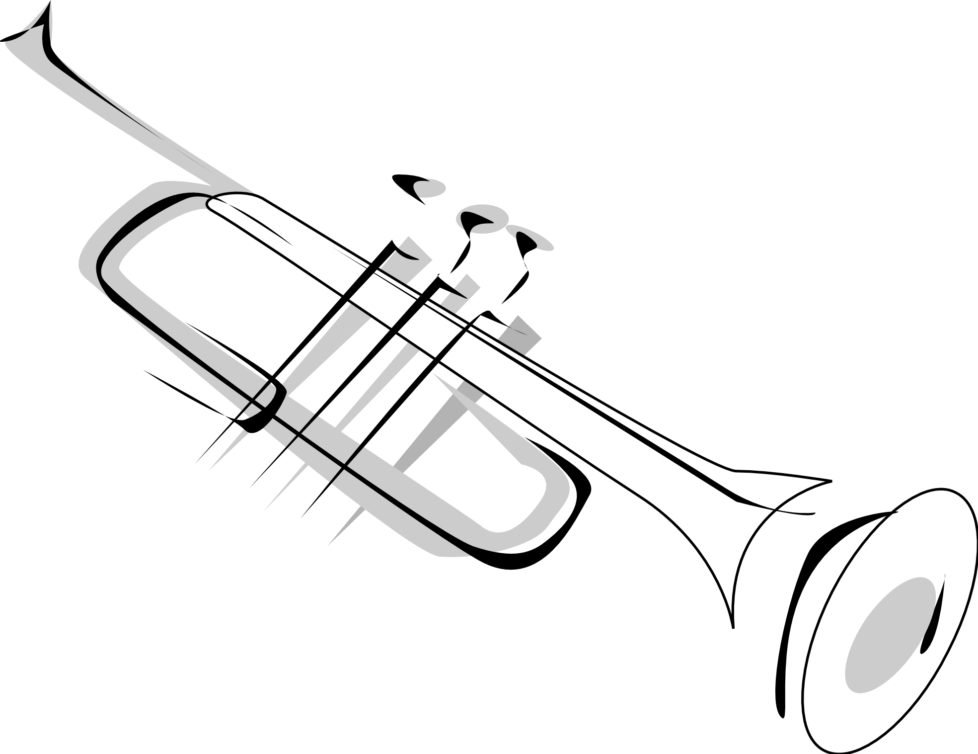 ArtFavor trumpet 02 black white line art Scalable ...
